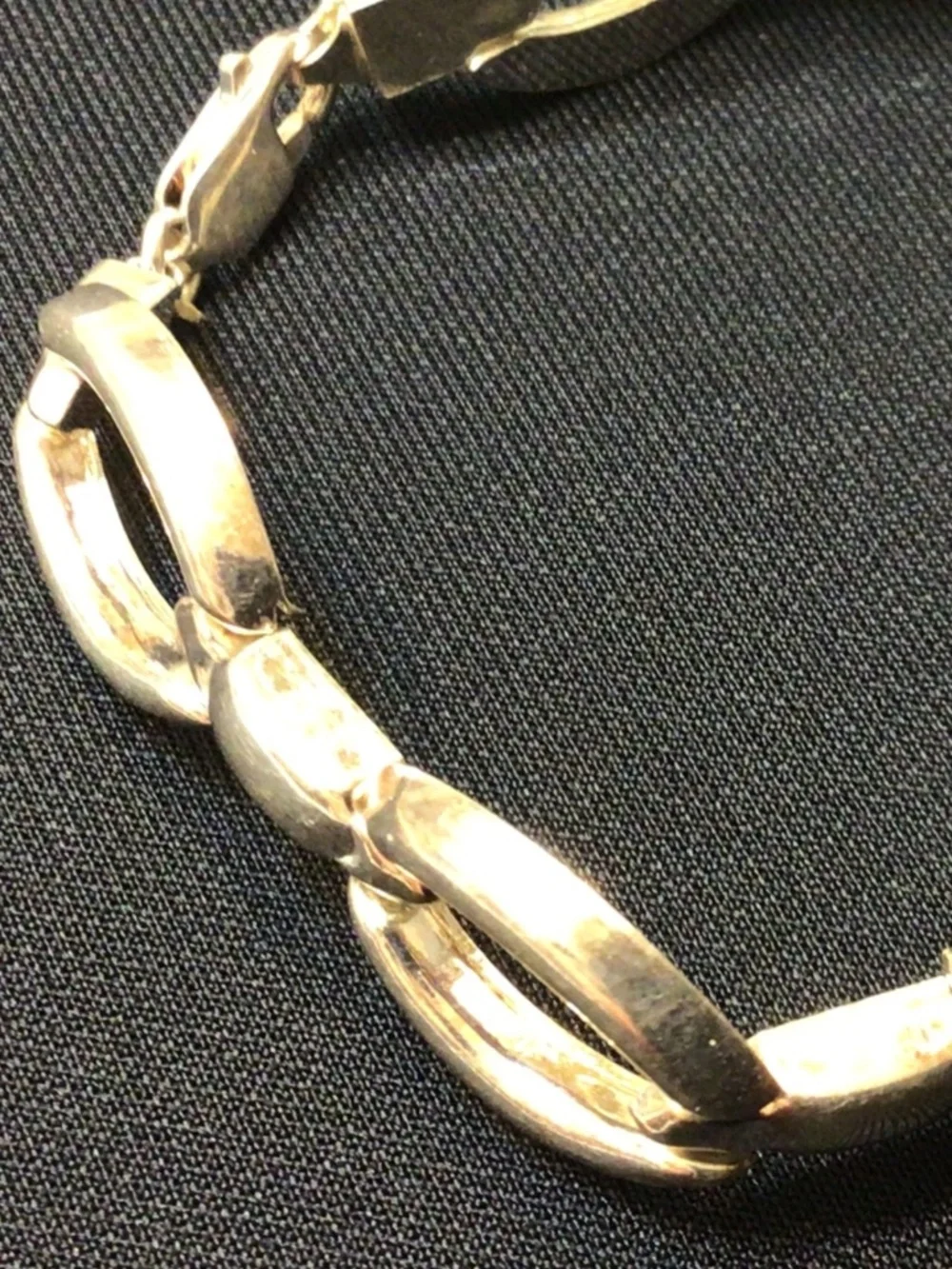 Stylish Sterling Silver Oval Link Bracelet 925 Italy